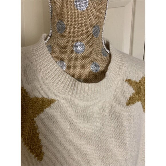 Madewell Star Pullover Sweater Cream 100% Merino Wool Women’s Large Cozy - Picture 2 of 12